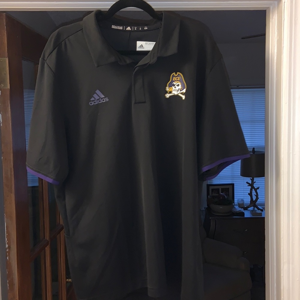 Men’s adidas black East Carolina polo